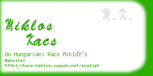 miklos kacs business card